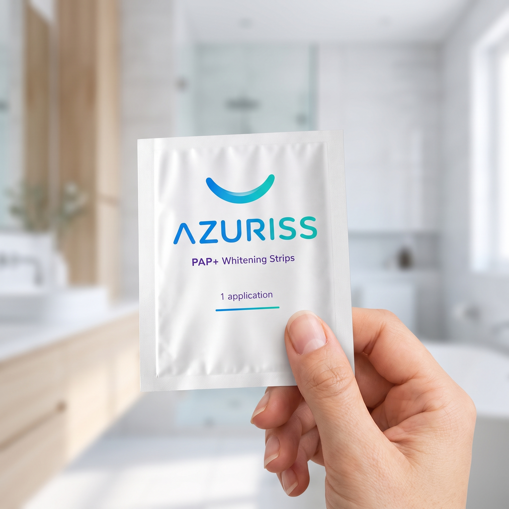 Ruka drží sáček Azuriss s jednou aplikací