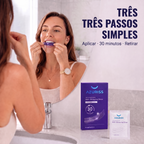 Três passos simples — aplicar, 30 minutos, retirar